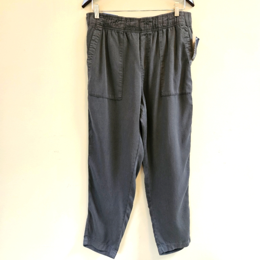 NWT Gap Women's Sz L Gray Tencel Pull On Pants